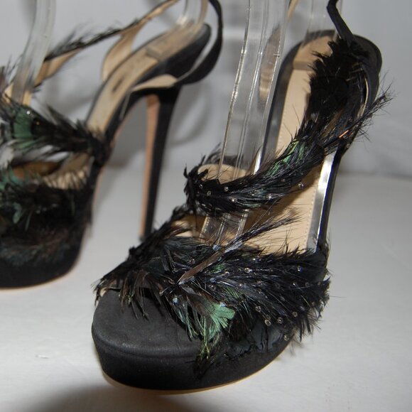 39.5/US9❤️$1295 Jimmy Choo Suede Leather Platform Stiletto Sandals High Heels - Picture 1 of 14